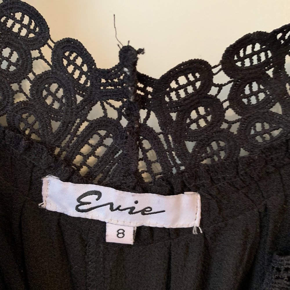 LF Black Lace Drop-Sleeve Romper - Picture 5 of 5